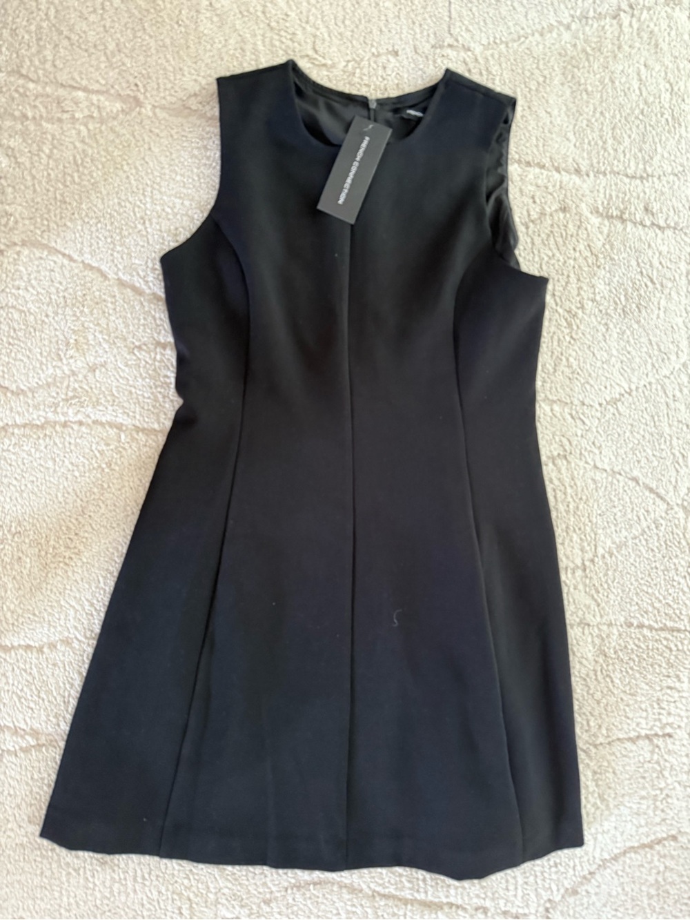 French Connection Black Sleeveless Mini Shift Dress